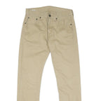 LEVI'S Womens Regular Fit Beige Cotton Blend Zip Trousers W30 L29 Casual Chic