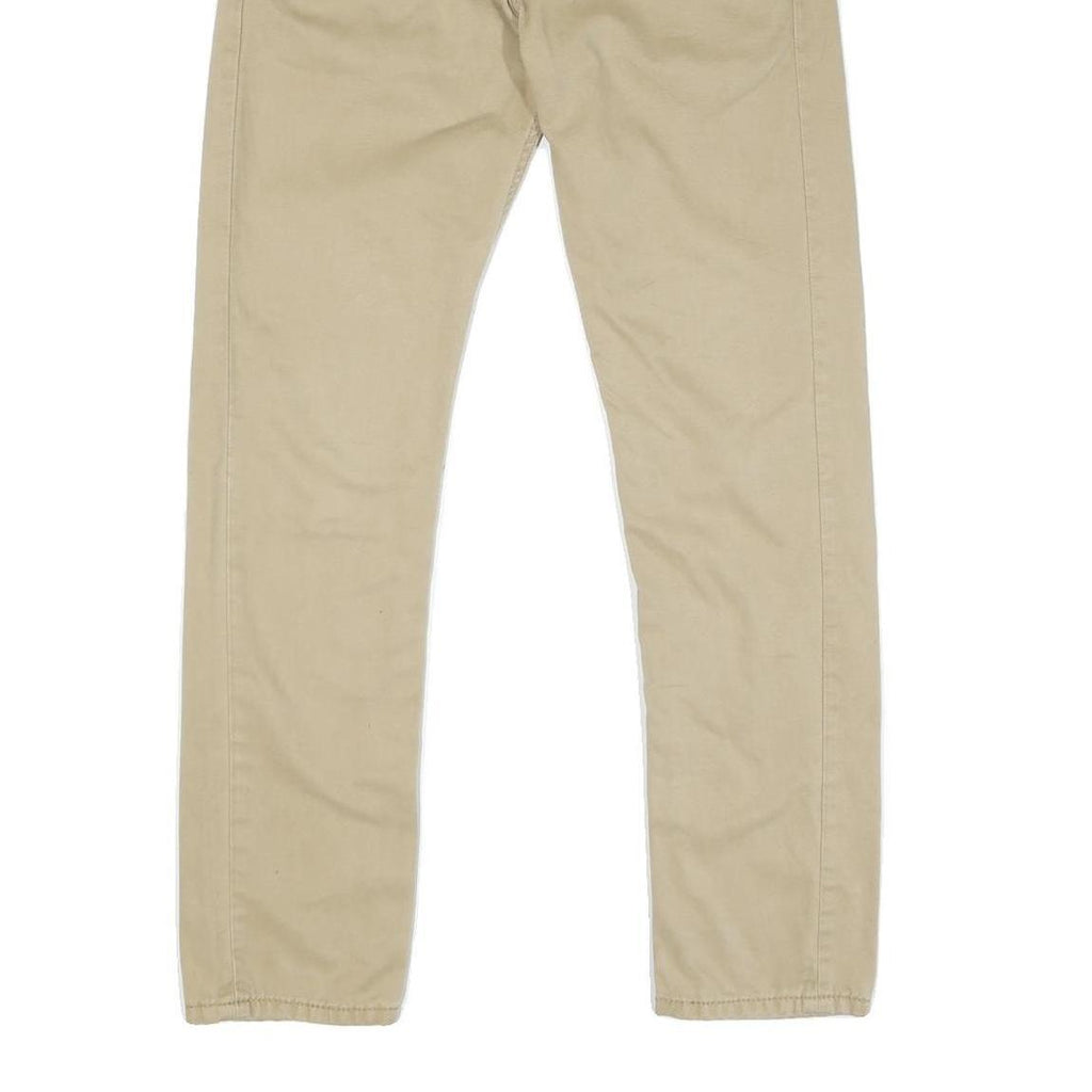 LEVI'S Womens Regular Fit Beige Cotton Blend Zip Trousers W30 L29 Casual Chic