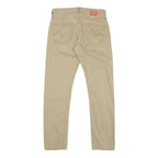 LEVI'S Womens Regular Fit Beige Cotton Blend Zip Trousers W30 L29 Casual Chic