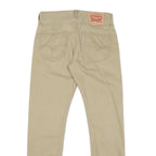 LEVI'S Womens Regular Fit Beige Cotton Blend Zip Trousers W30 L29 Casual Chic