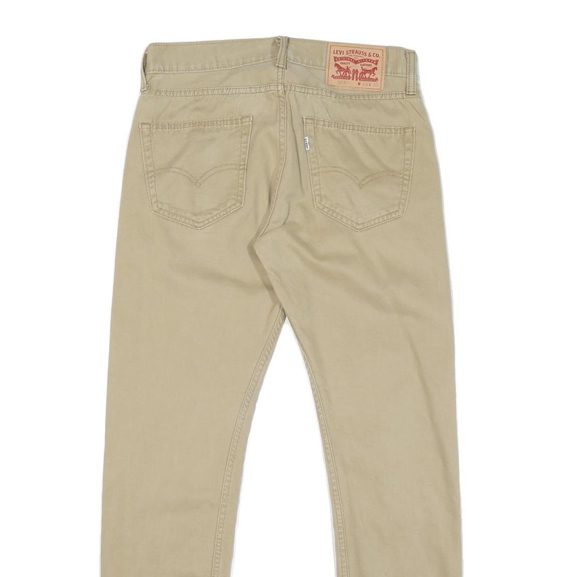 LEVI'S Womens Regular Fit Beige Cotton Blend Zip Trousers W30 L29 Casual Chic