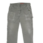 DICKIES Mens Cotton Blend Grey Regular Fit Straight Leg Trousers W34 L32