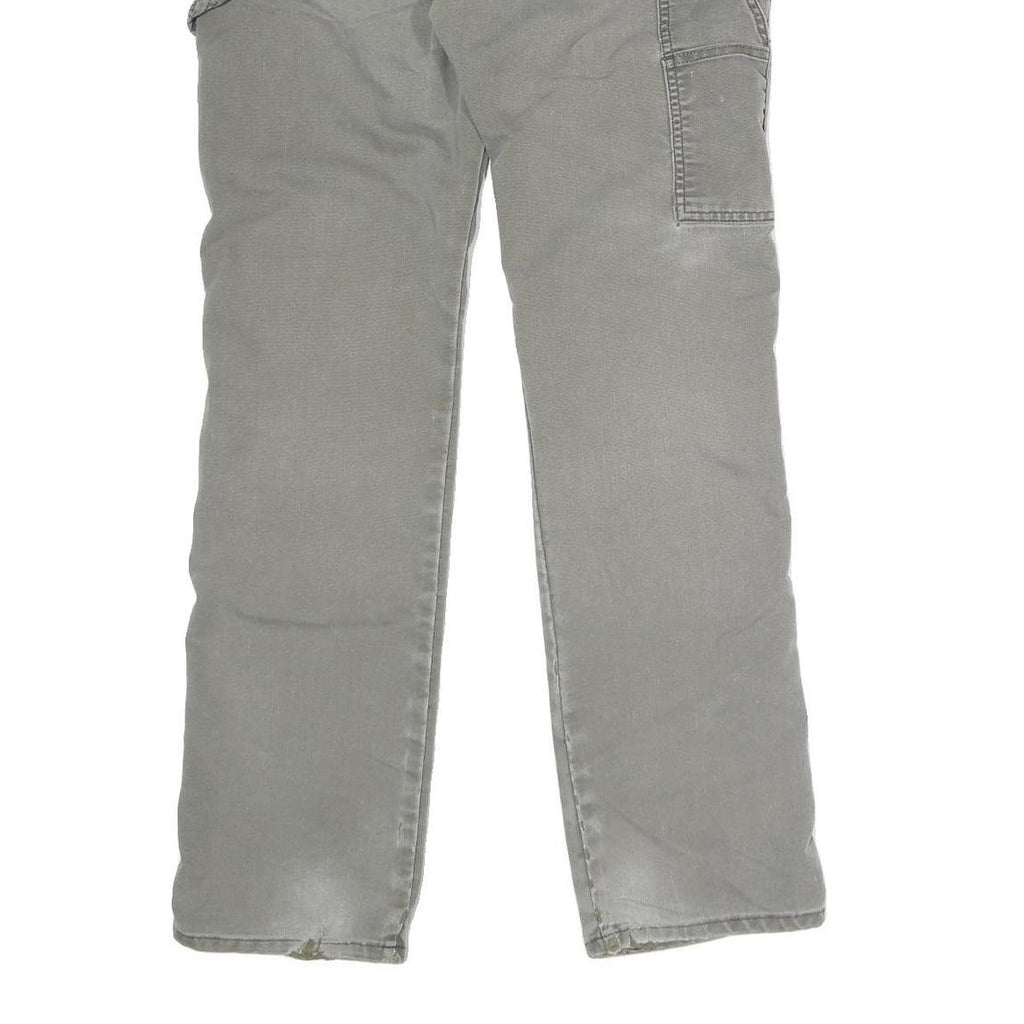 DICKIES Mens Cotton Blend Grey Regular Fit Straight Leg Trousers W34 L32