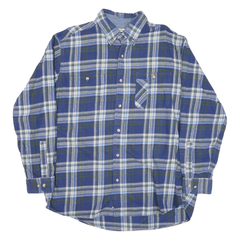BACKPACKER Mens Blue & Green Checked Cotton Blend Shirt XL Casual Button-Down