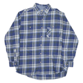 BACKPACKER Mens Blue & Green Checked Cotton Blend Shirt XL Casual Button-Down