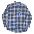 BACKPACKER Mens Blue & Green Checked Cotton Blend Shirt XL Casual Button-Down