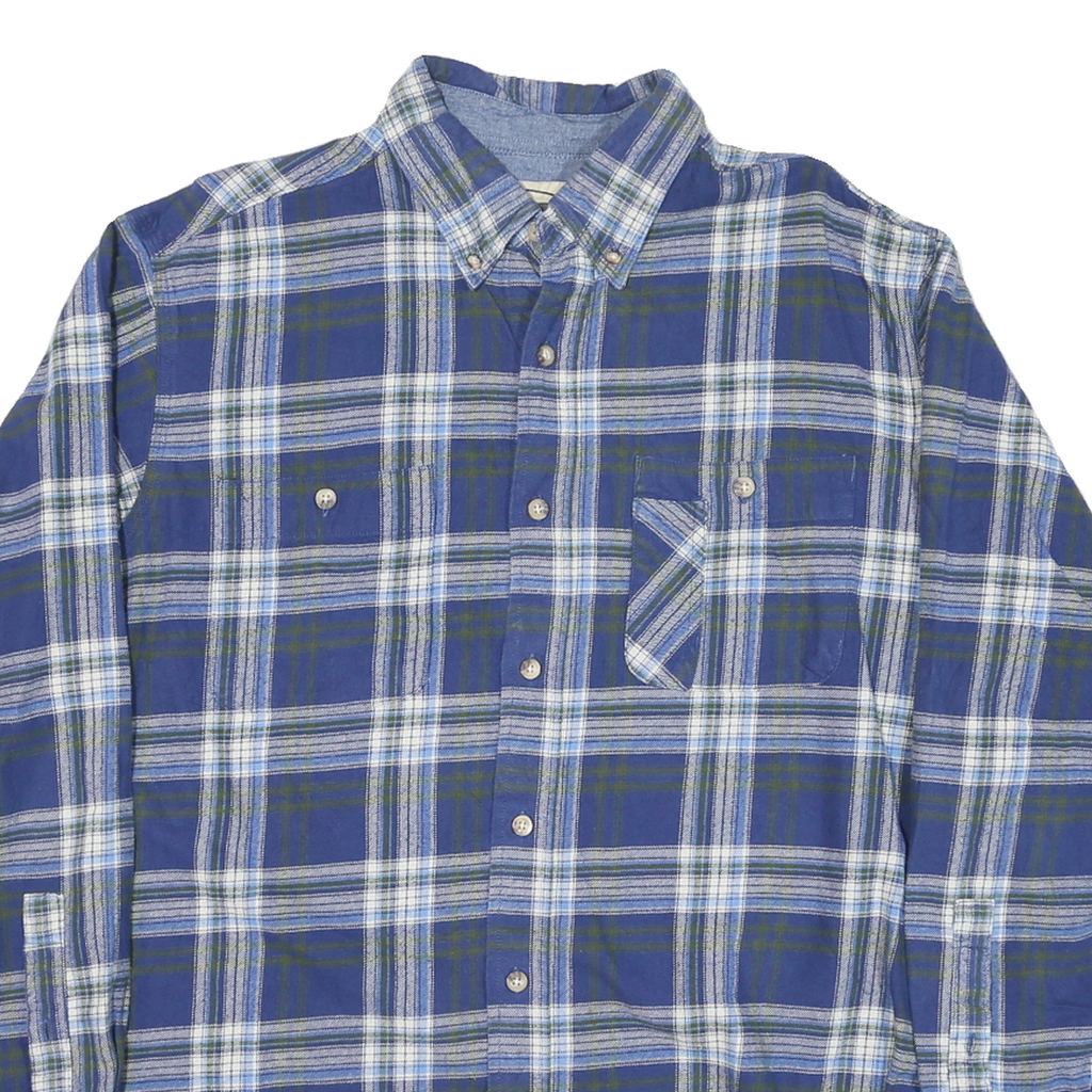 BACKPACKER Mens Blue & Green Checked Cotton Blend Shirt XL Casual Button-Down