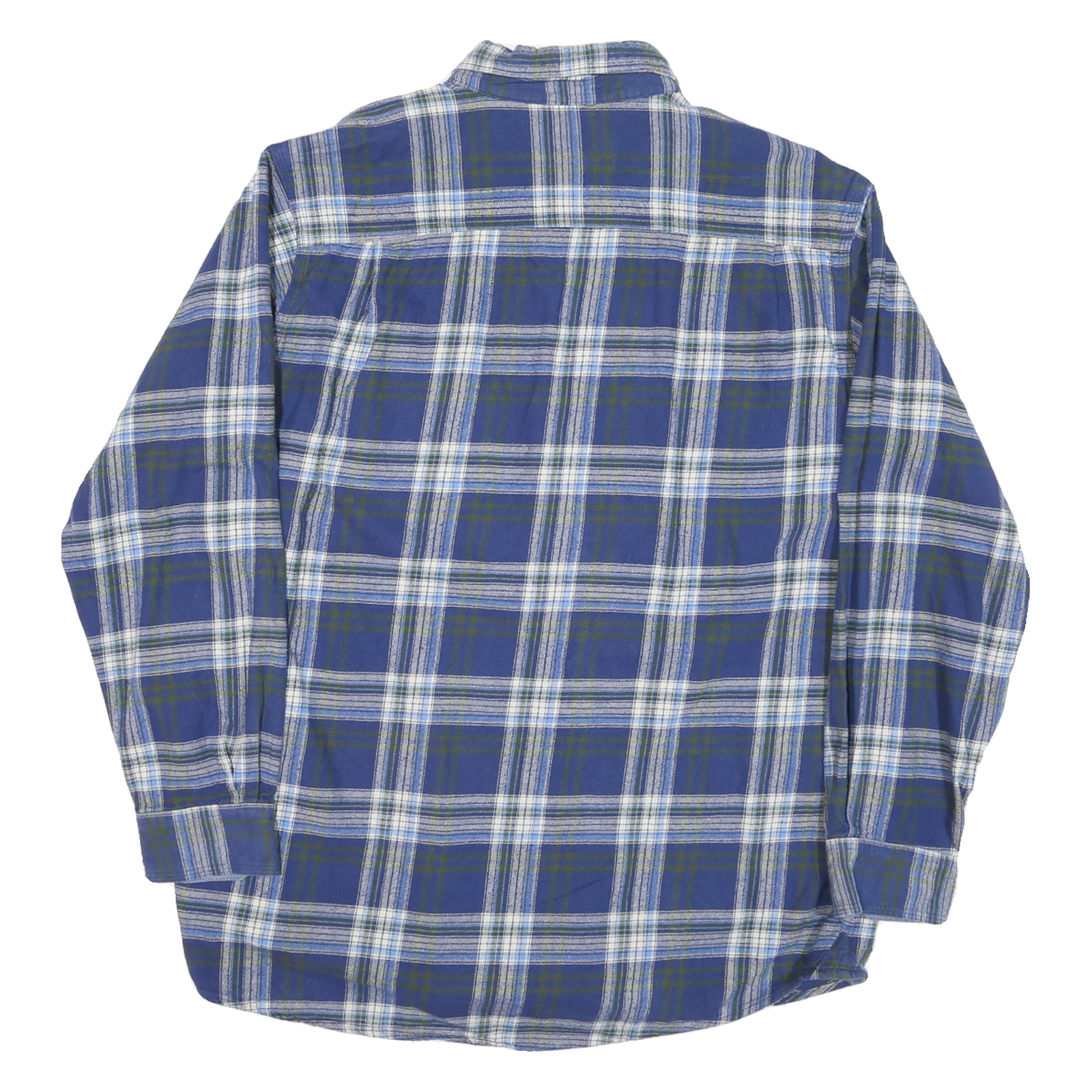 BACKPACKER Mens Blue & Green Checked Cotton Blend Shirt XL Casual Button-Down