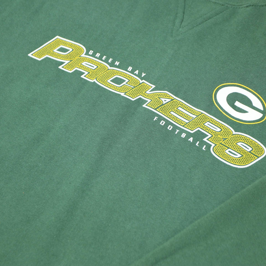 REEBOK Mens Green Green Bay Packers Crew Neck XL Cotton Blend Sweatshirt NFL
