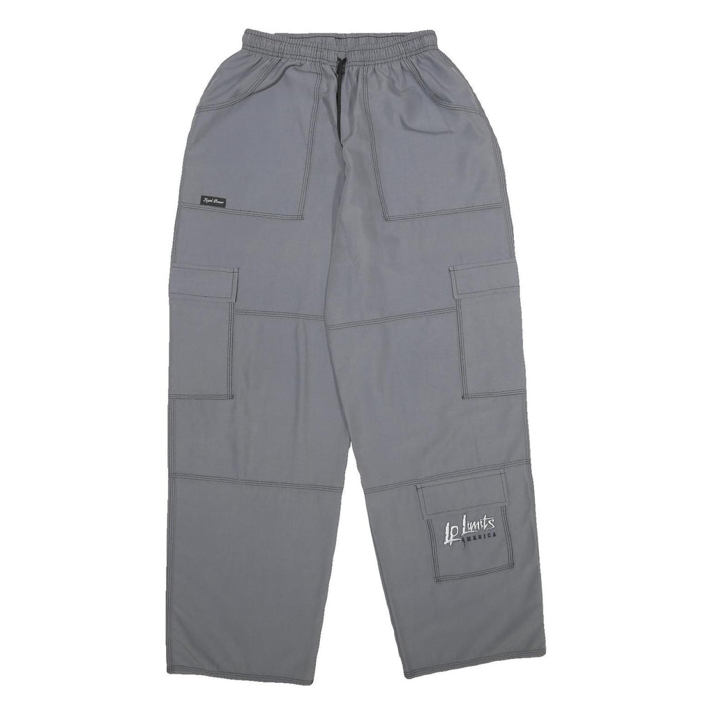 LP LIMITS Mens Grey Regular Fit Cargo Trousers W20 L32 Drawstring Casual Pants