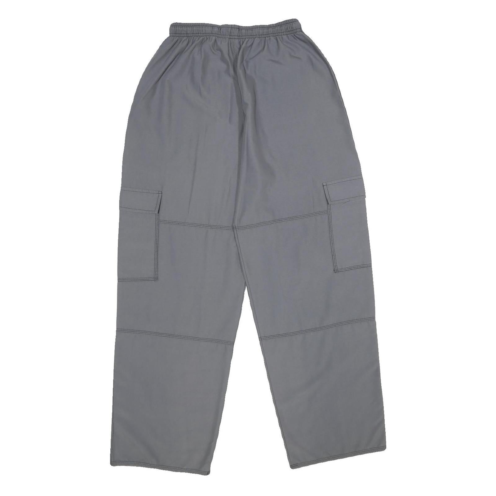 LP LIMITS Mens Grey Regular Fit Cargo Trousers W20 L32 Drawstring Casual Pants