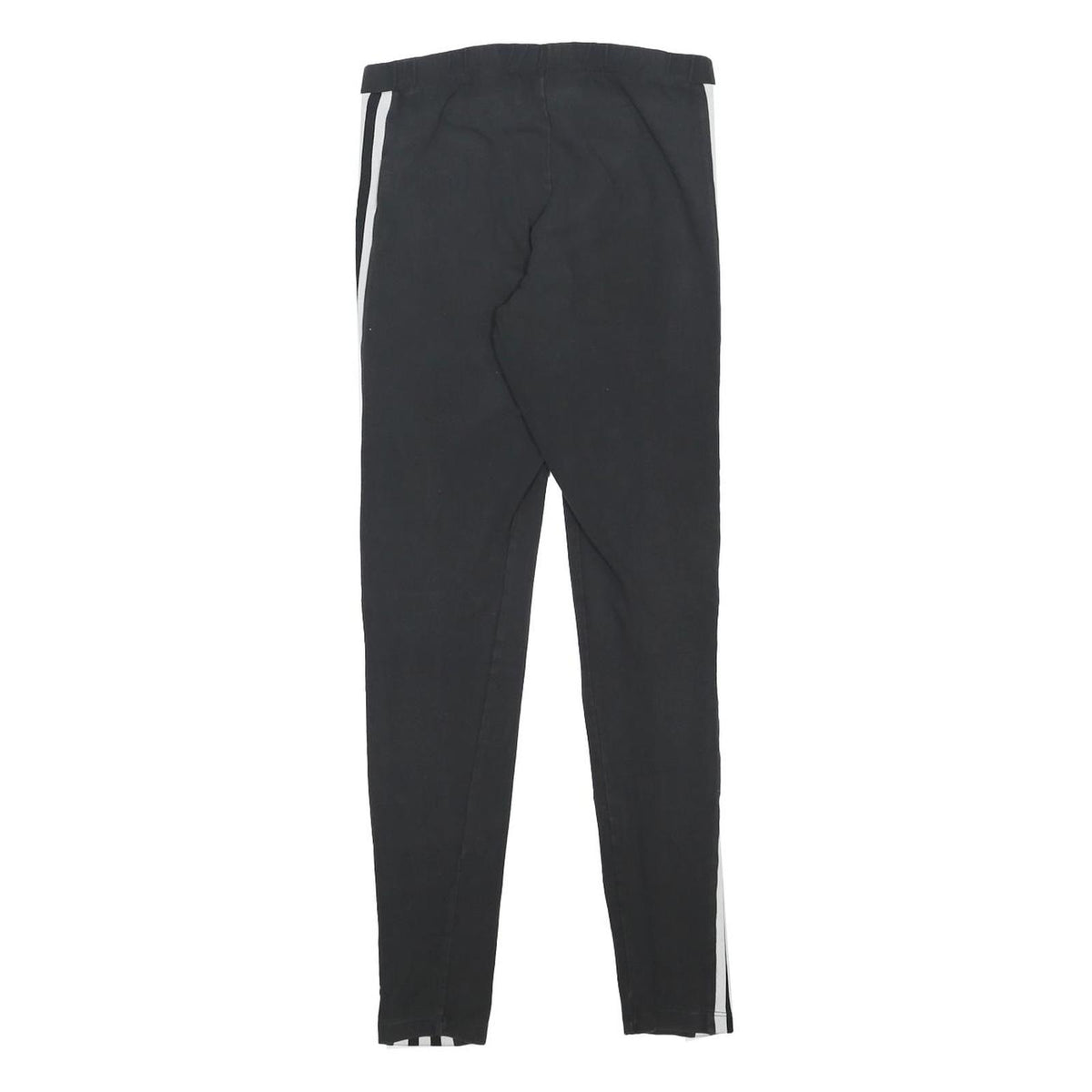 ADIDAS Womens Leggings Black & White Classic Slim UK 12 W24 L26 Three Stripes