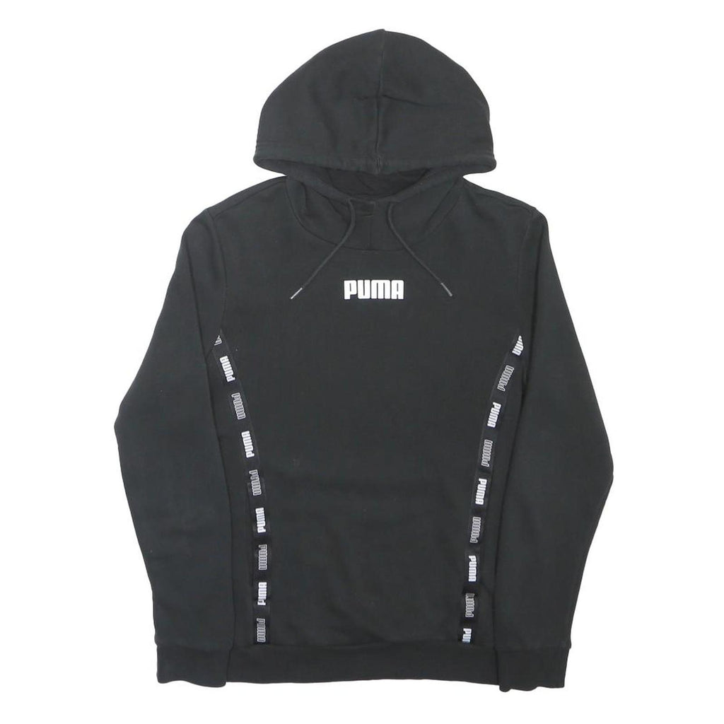PUMA Mens Black Hoodie S Cotton Blend Pullover Hooded Sweatshirt Drawstring