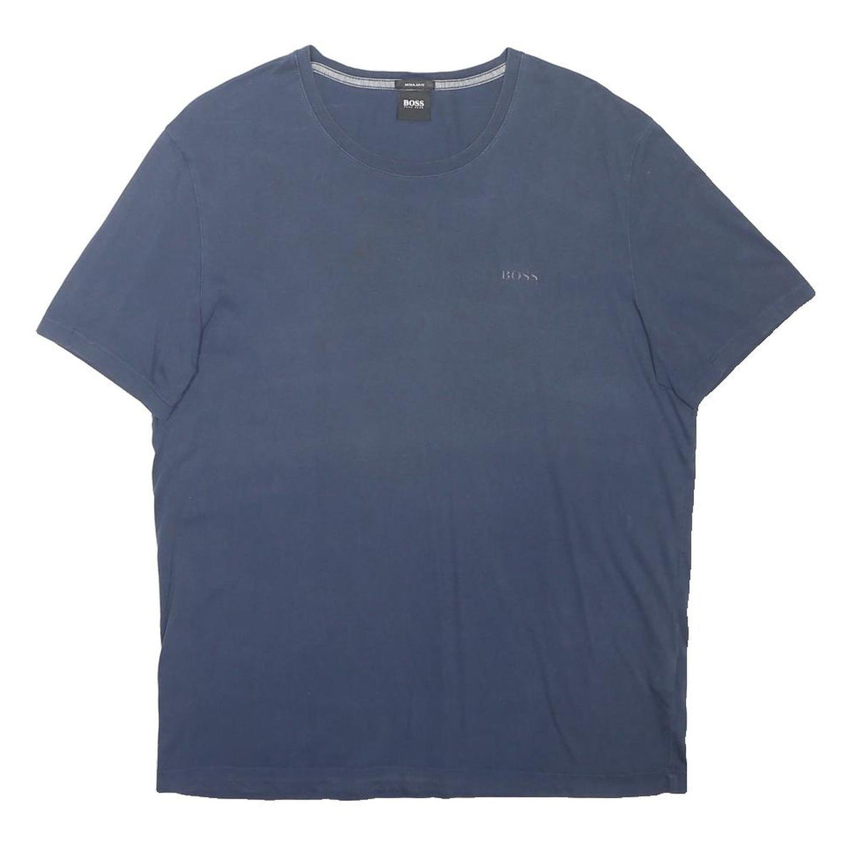 BOSS HUGO BOSS Mens Blue T-Shirt L Short Sleeve Crew Neck Cotton Blend Casual