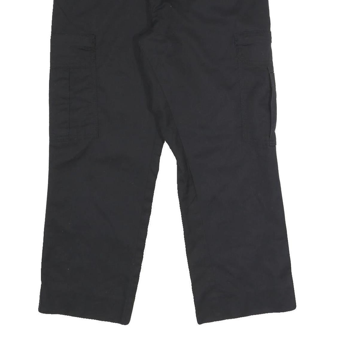 DICKIES Mens Cotton Blend Black Regular Cargo Trousers W29 L25 Workwear Zip