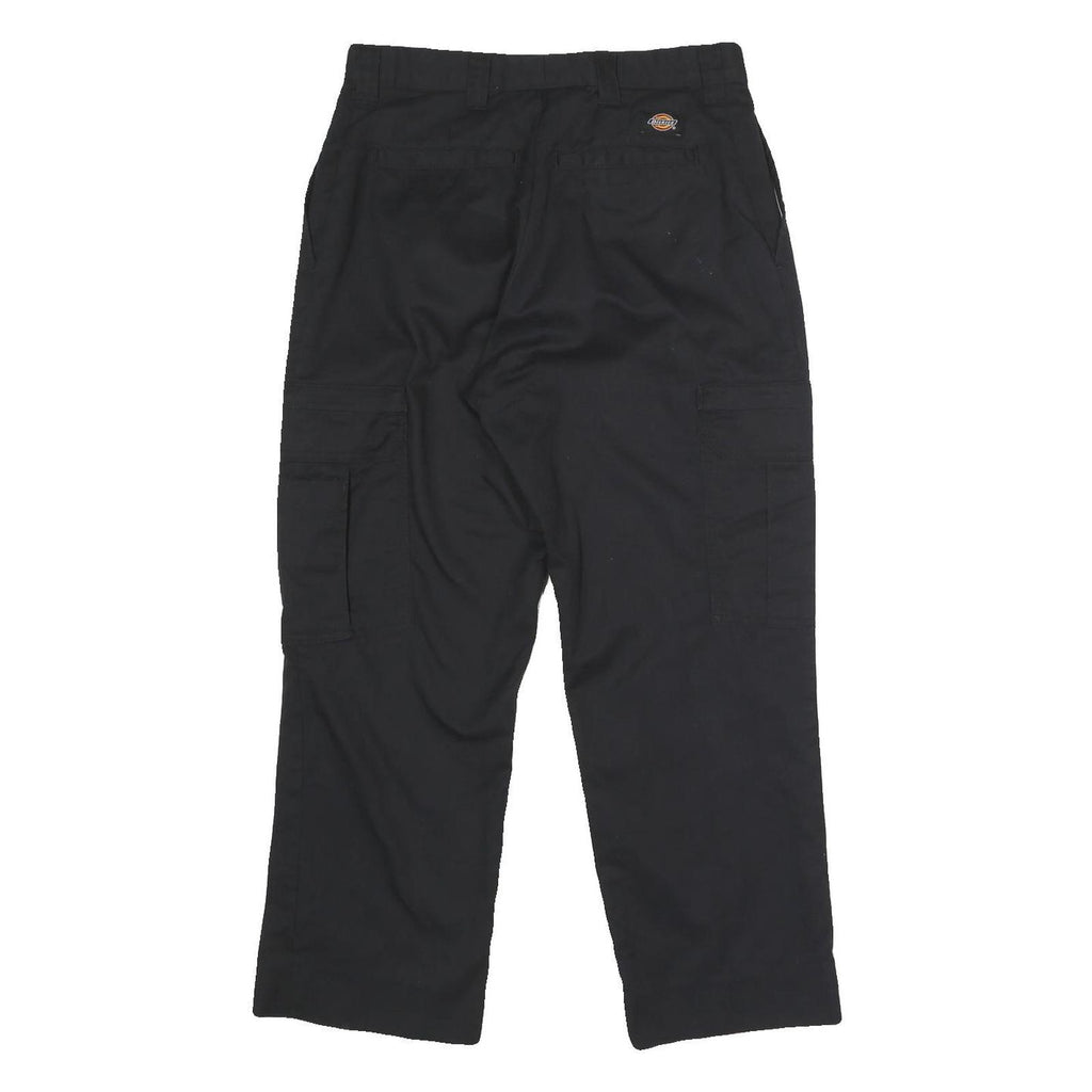 DICKIES Mens Cotton Blend Black Regular Cargo Trousers W29 L25 Workwear Zip