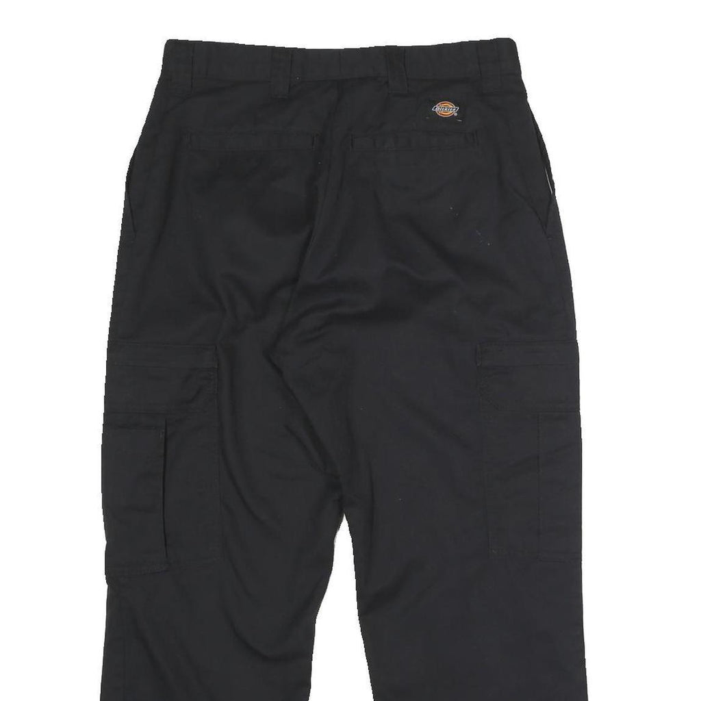DICKIES Mens Cotton Blend Black Regular Cargo Trousers W29 L25 Workwear Zip