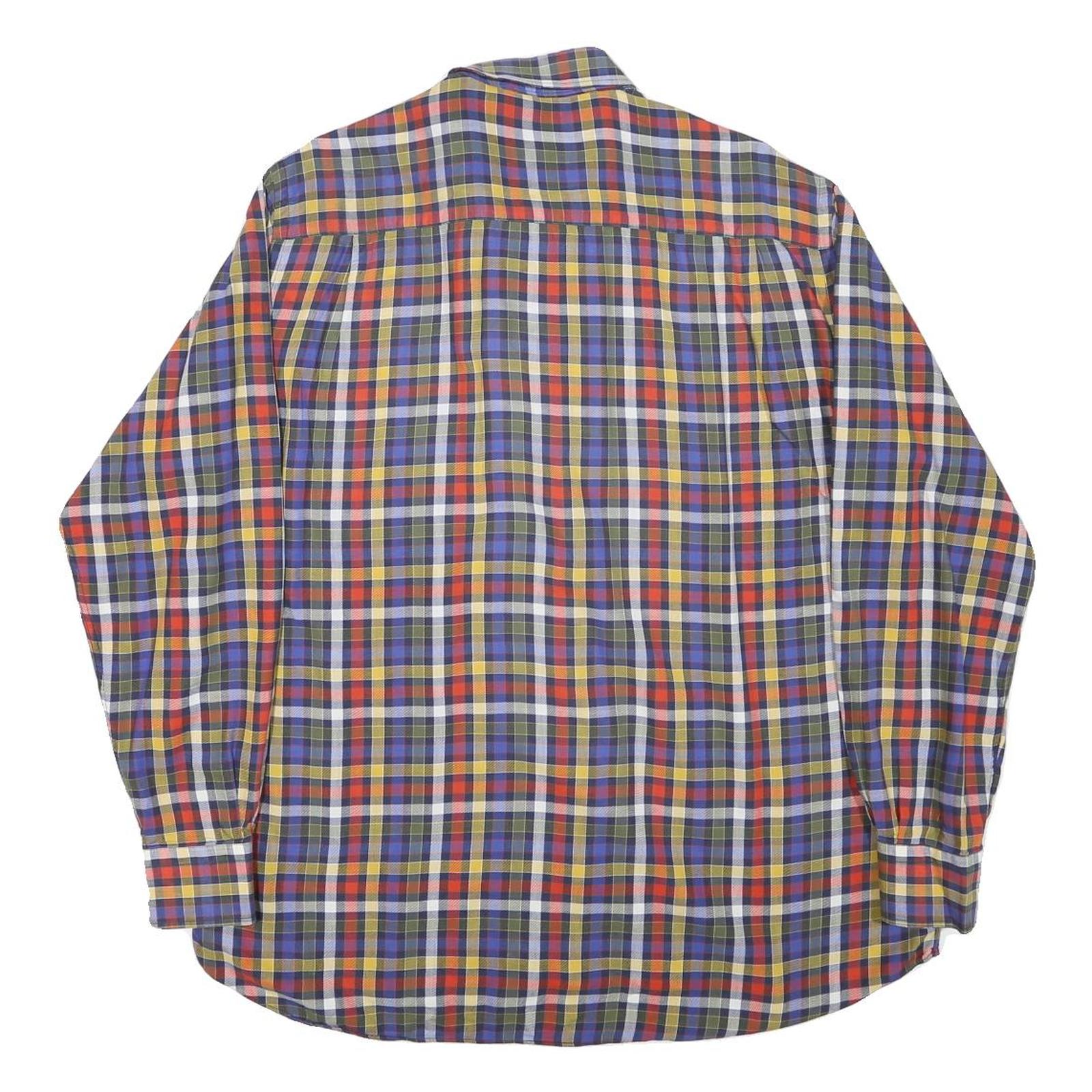 PAUL & SHARK Mens Multicolour Check Shirt L Button-Down Collar Long Sleeve