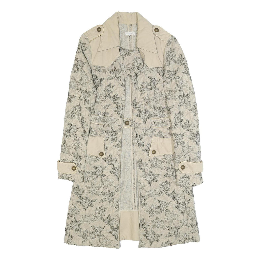 PINKO Womens Beige Floral Cotton Blend Button Jacket UK 12 Spring Casual