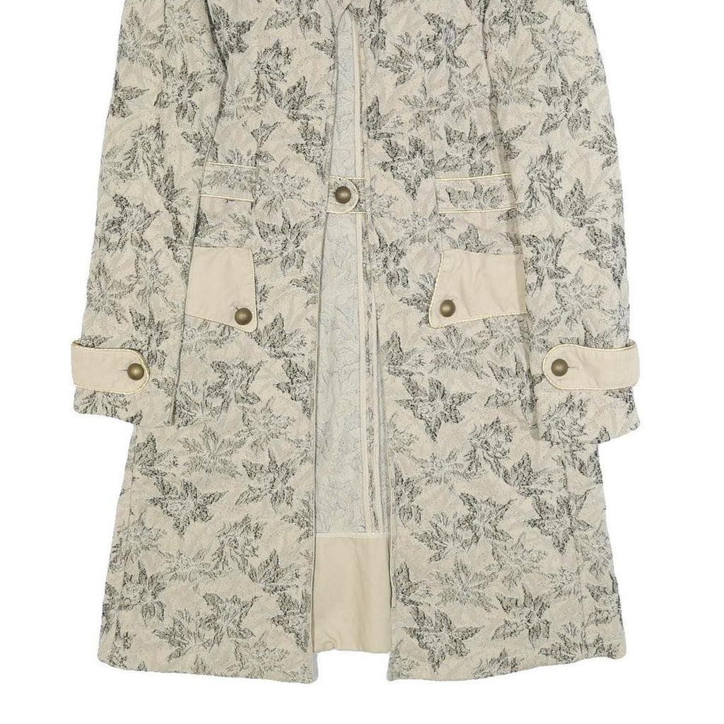 PINKO Womens Beige Floral Cotton Blend Button Jacket UK 12 Spring Casual
