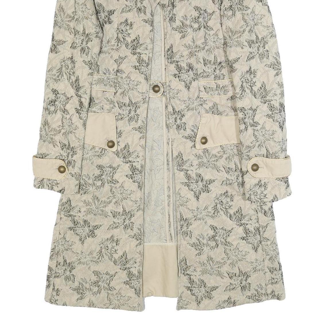 PINKO Womens Beige Floral Cotton Blend Button Jacket UK 12 Spring Casual