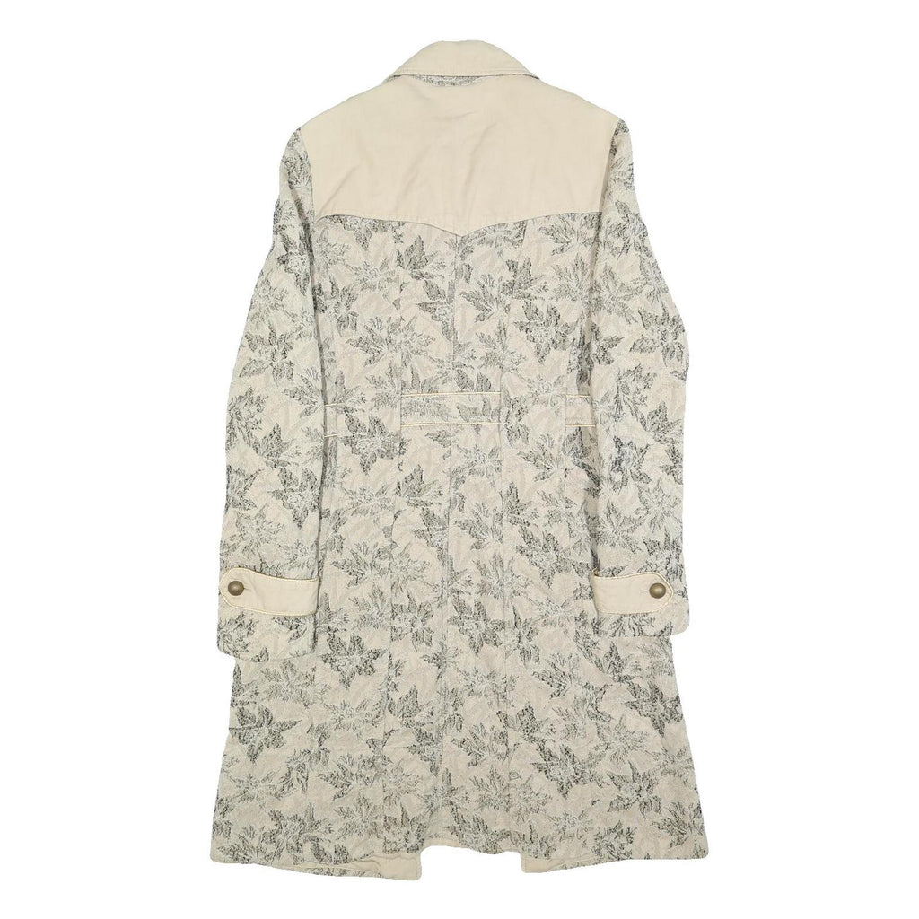 PINKO Womens Beige Floral Cotton Blend Button Jacket UK 12 Spring Casual