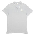 LE COQ SPORTIF Mens Grey Short Sleeve Plain M Cotton Polo Shirt Casual
