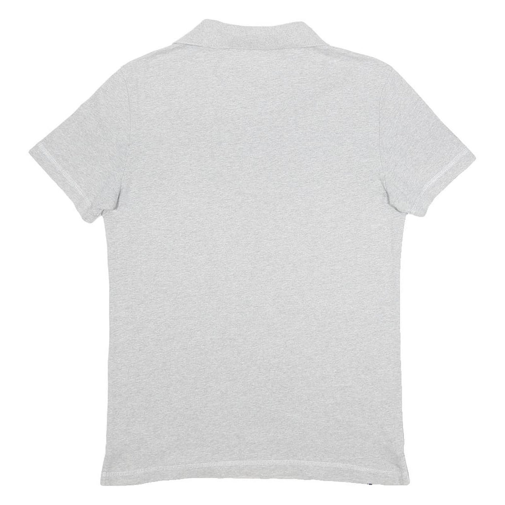 LE COQ SPORTIF Mens Grey Short Sleeve Plain M Cotton Polo Shirt Casual