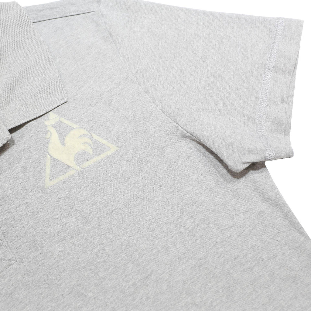 LE COQ SPORTIF Mens Grey Short Sleeve Plain M Cotton Polo Shirt Casual