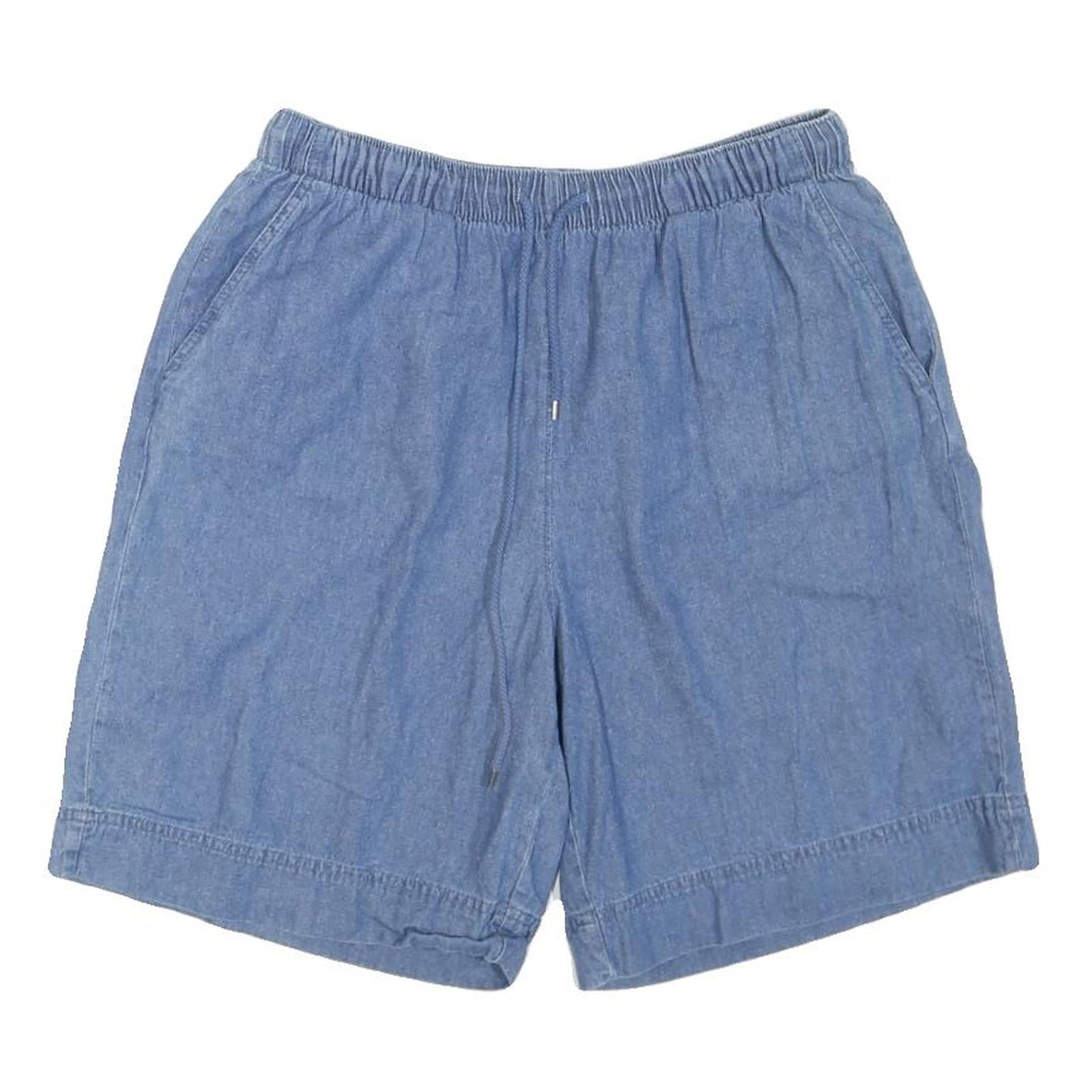 CORAL BAY Mens Blue Casual Shorts M W30 Cotton Blend Elastic Waist Pockets