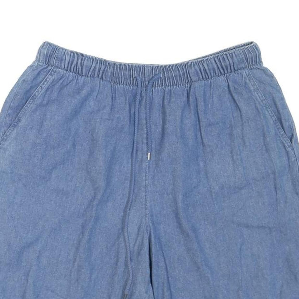 CORAL BAY Mens Blue Casual Shorts M W30 Cotton Blend Elastic Waist Pockets