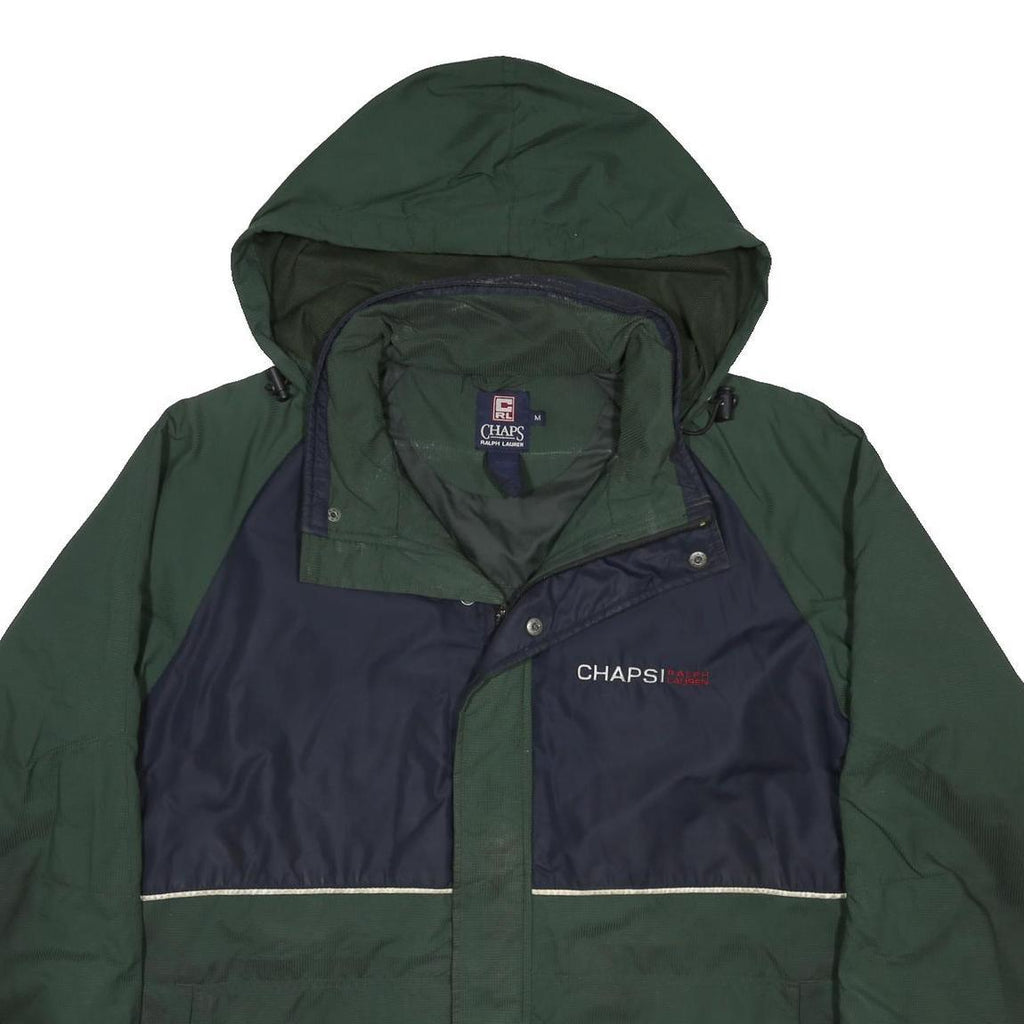 CHAPS RALPH LAUREN Mens Green & Navy Colourblock Outdoor Jacket M Nylon Woven