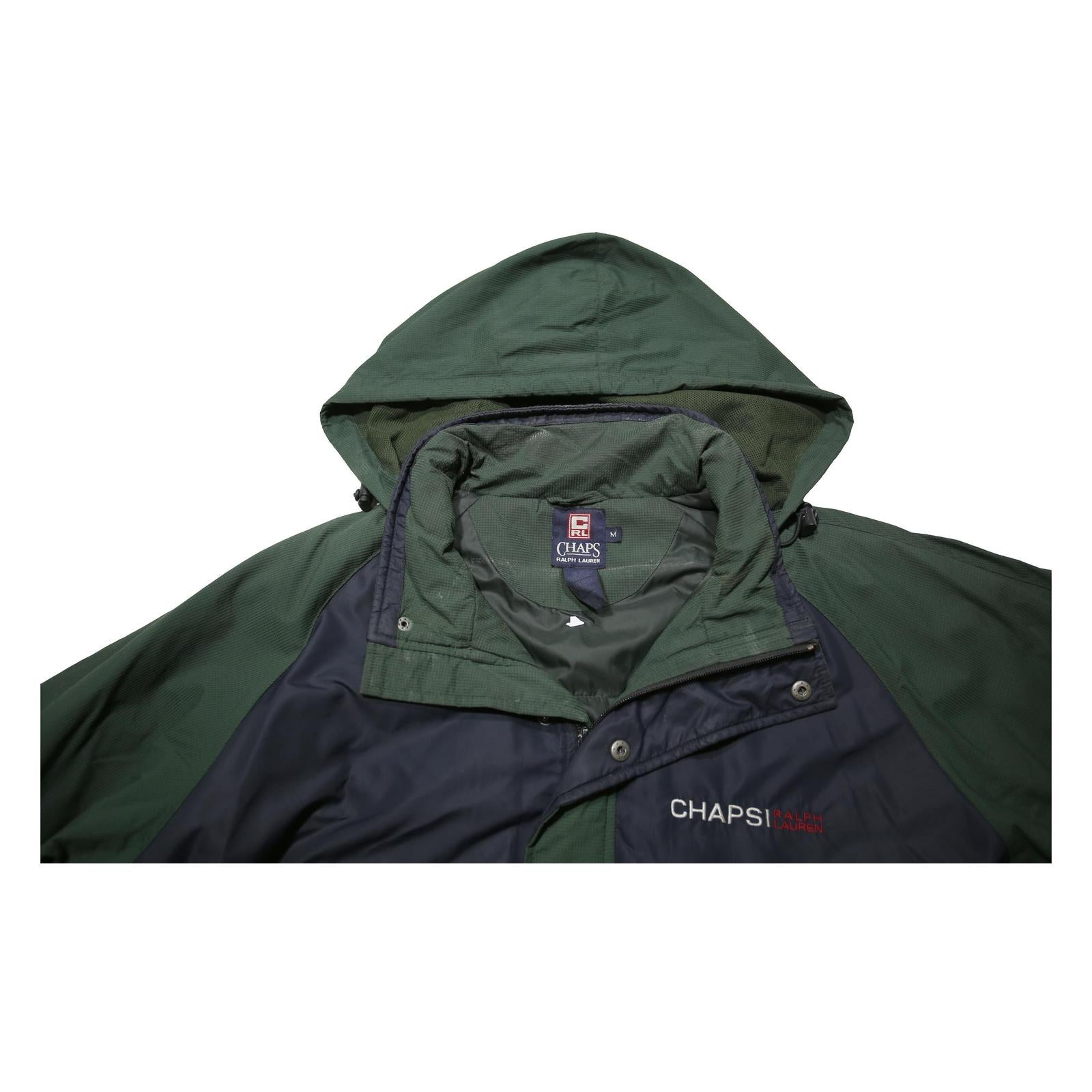 CHAPS RALPH LAUREN Mens Green & Navy Colourblock Outdoor Jacket M Nylon Woven
