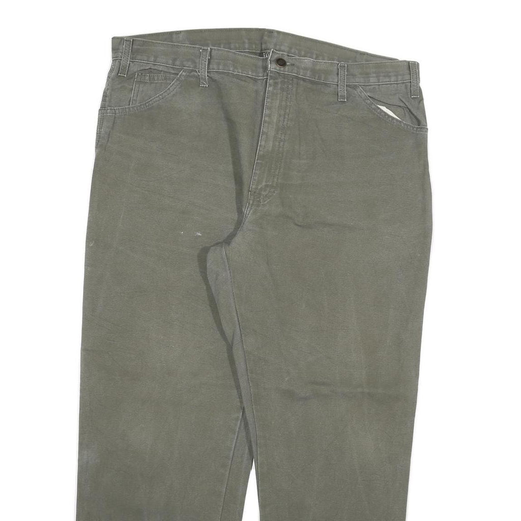 DICKIES Mens Regular Fit Straight Leg Denim Grey Cotton Blend W40 L30 Workwear