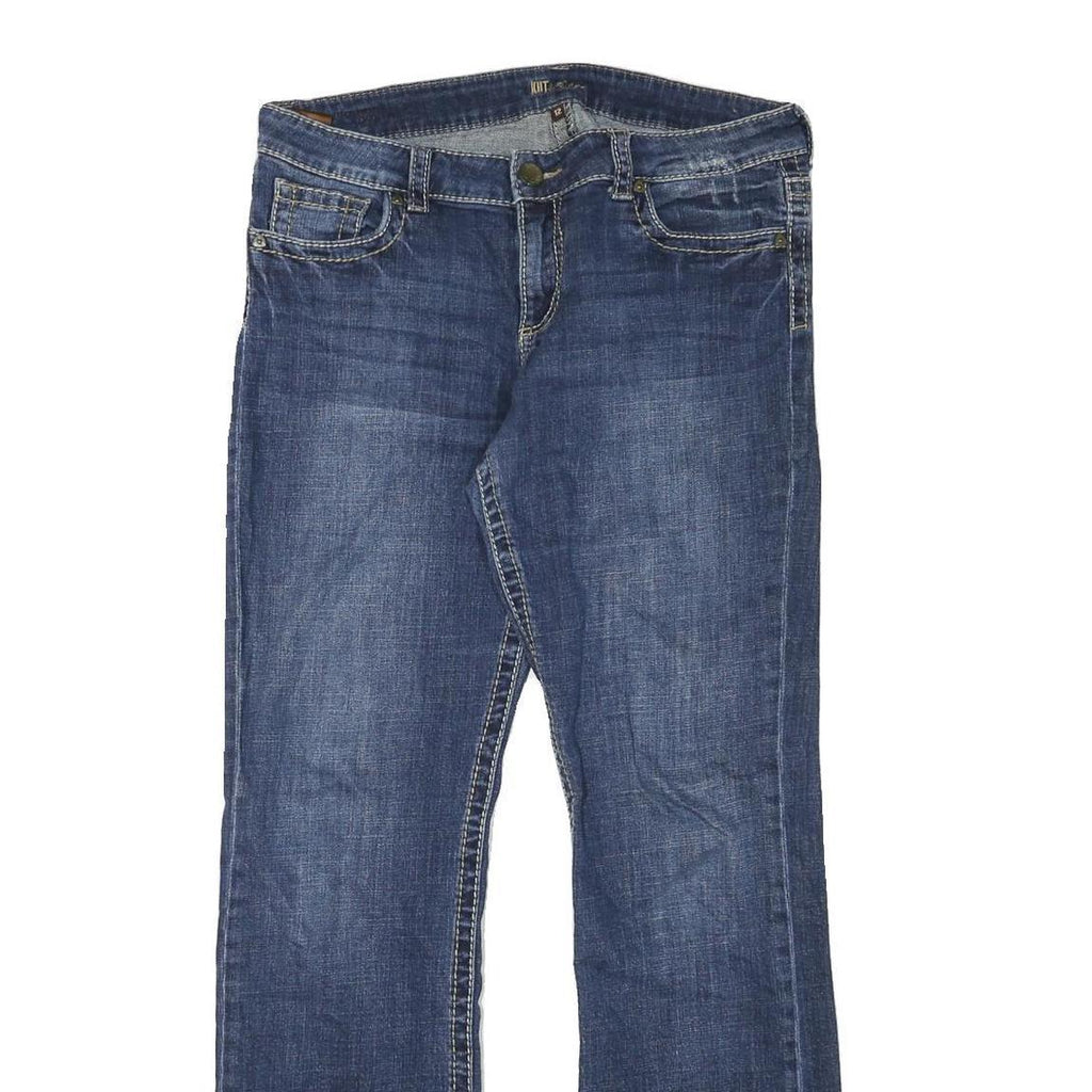 HOT Womens Jeans Blue Regular Straight Denim Raw W33 L31 Stylish Casual