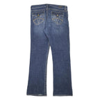 HOT Womens Jeans Blue Regular Straight Denim Raw W33 L31 Stylish Casual