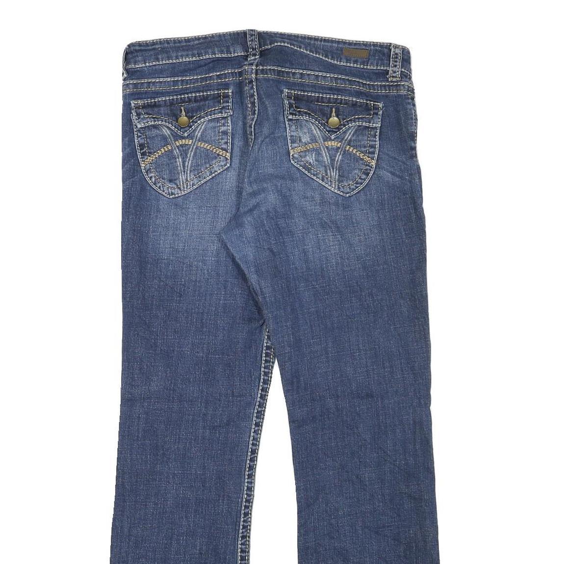 HOT Womens Jeans Blue Regular Straight Denim Raw W33 L31 Stylish Casual