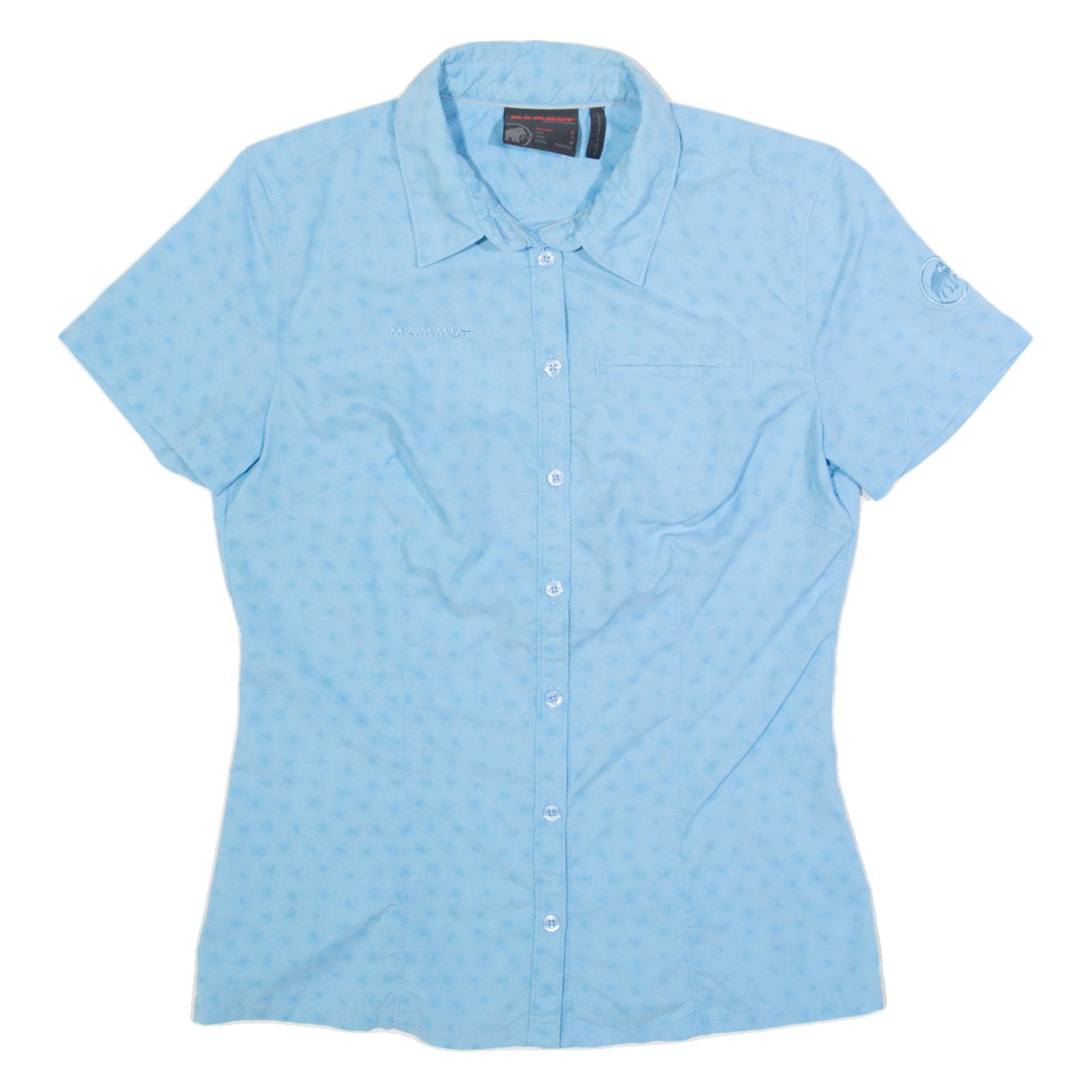 MAMMUT Womens Shirt Blue Crazy Pattern S