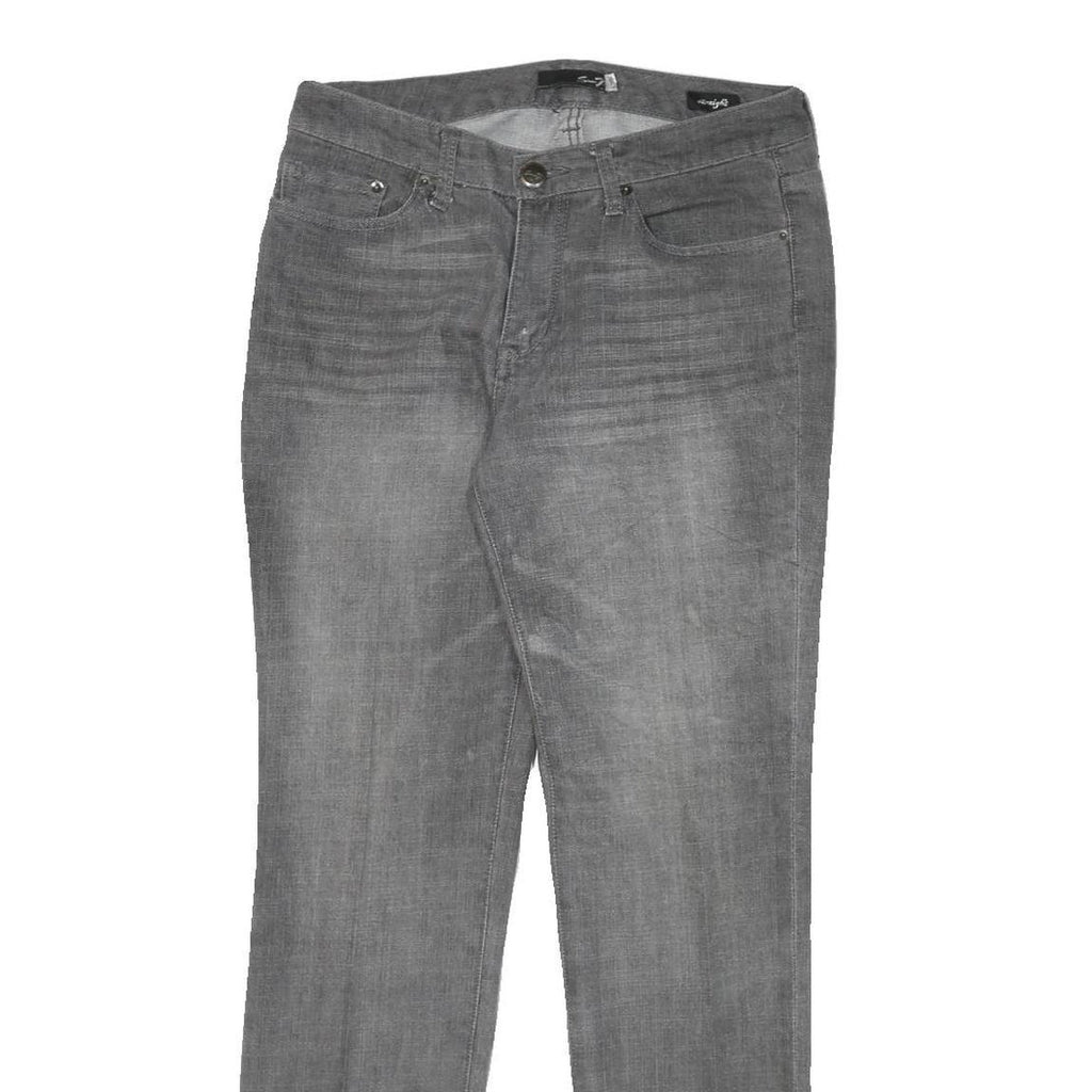 SEVEN7 Womens Jeans Grey Regular Straight Denim Medium W30 L30 Slim Classic Zip