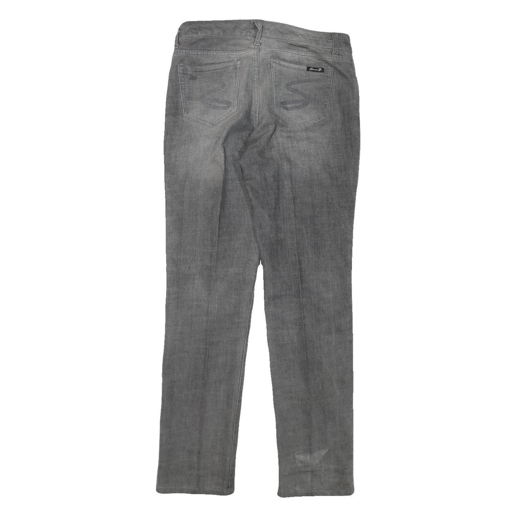 SEVEN7 Womens Jeans Grey Regular Straight Denim Medium W30 L30 Slim Classic Zip