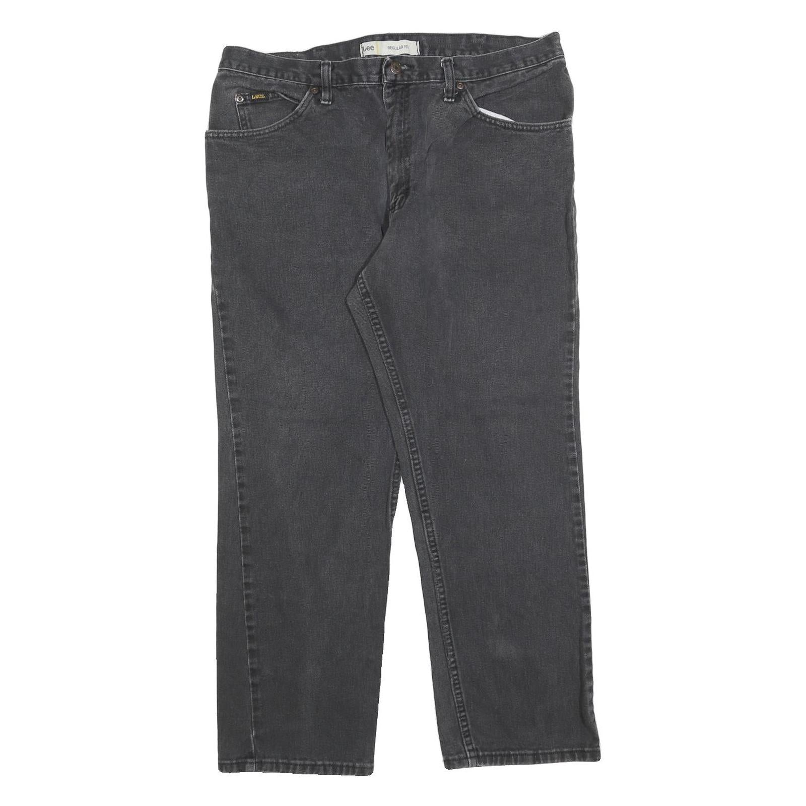 LEE Mens Cotton Blend Regular Fit Straight Leg Denim Blue W38 L29 Classic Zip