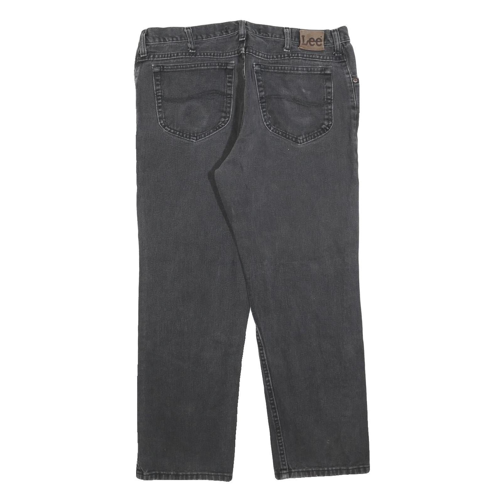 LEE Mens Cotton Blend Regular Fit Straight Leg Denim Blue W38 L29 Classic Zip