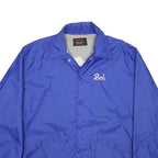 PLA-JAC Mens Blue Synthetic Button Jacket L Plain Casual Lightweight Sportswear