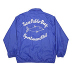 PLA-JAC Mens Blue Synthetic Button Jacket L Plain Casual Lightweight Sportswear