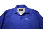 PLA-JAC Mens Blue Synthetic Button Jacket L Plain Casual Lightweight Sportswear