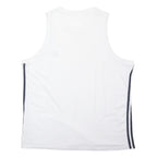 ADIDAS Mens White & Black Athletic Vest XL Crew Neck Sleeveless Cotton Blend