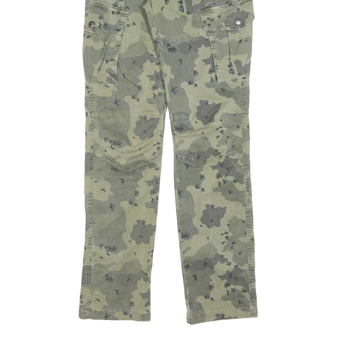 EMP Mens Cotton Blend Regular Cargo Trousers W30 L34 Camouflage Print Zip