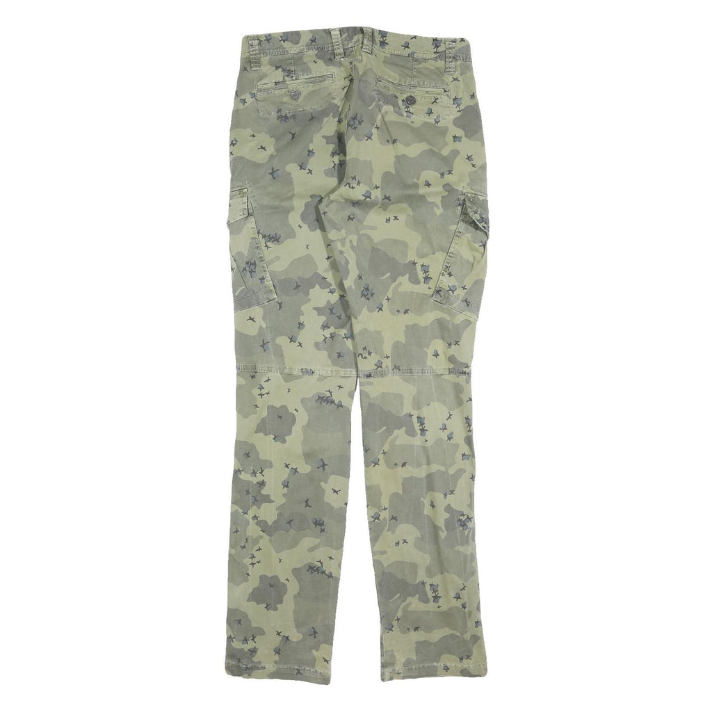EMP Mens Cotton Blend Regular Cargo Trousers W30 L34 Camouflage Print Zip