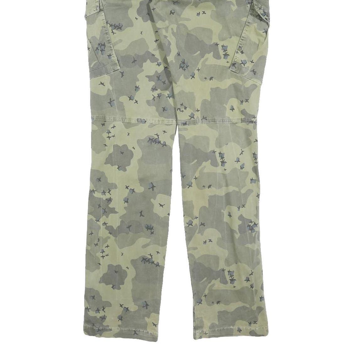 EMP Mens Cotton Blend Regular Cargo Trousers W30 L34 Camouflage Print Zip