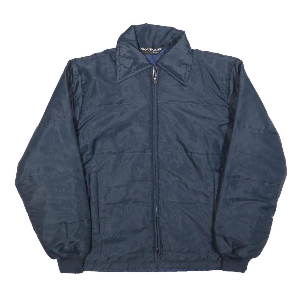 SPORTSMASTER Mens Navy Blue Jacket L Polyester Blend Plain Zip Long Sleeve